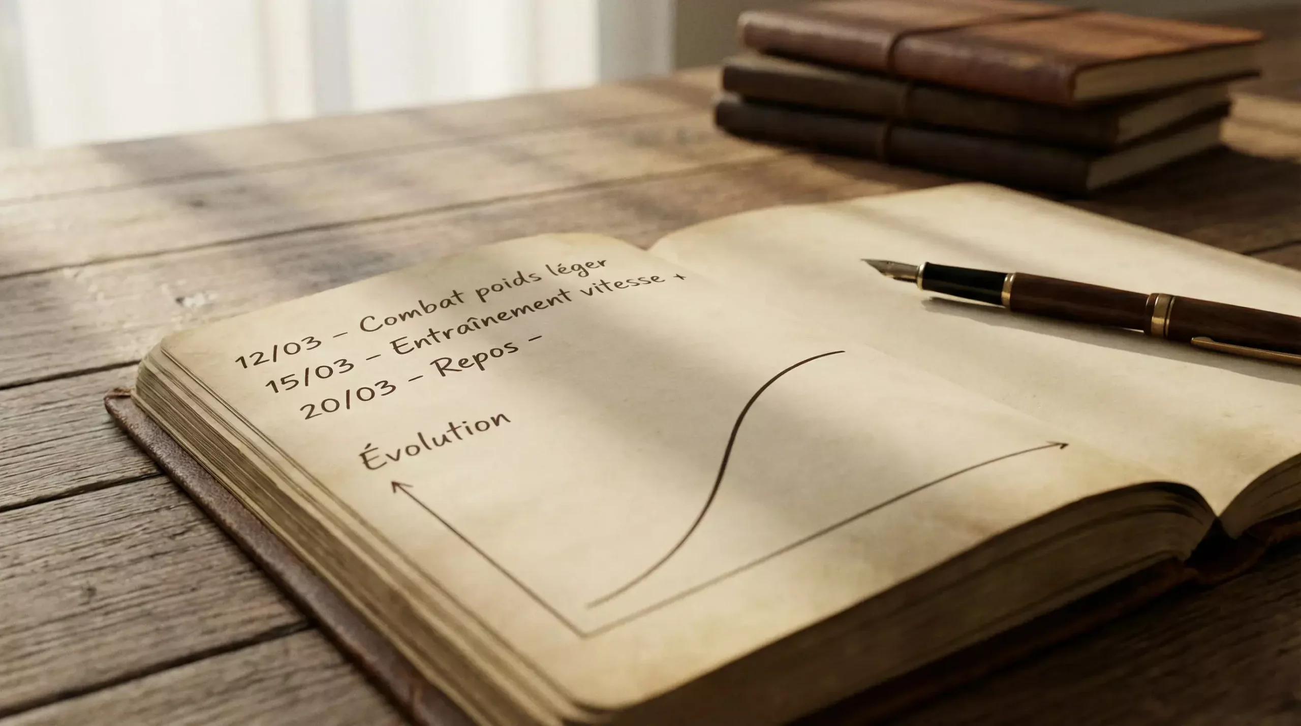 Carnet de notes avec suivi des paris sportifs et graphique de progression