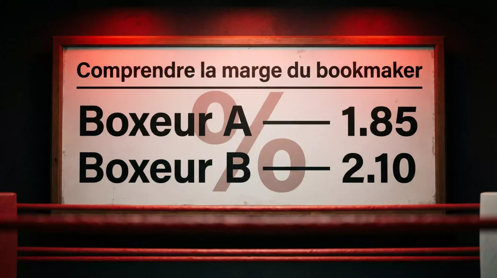 Tableau de cotes de boxe avec symboles de pourcentage visibles