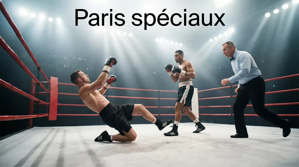 Props paris spéciaux boxe — knockdown spectaculaire sur le ring