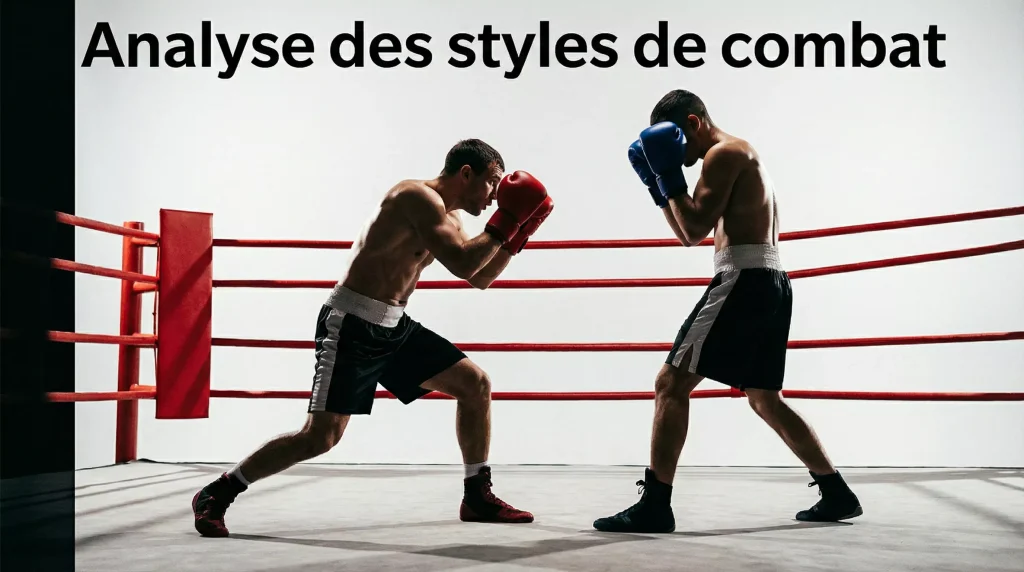 Style de combat boxe : deux boxeurs face à face dans des postures différentes